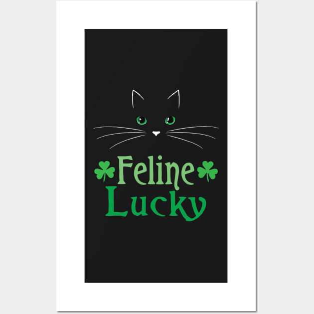 Feline Lucky St. Patricks Day Irish Cat Wall Art by glintintheeye